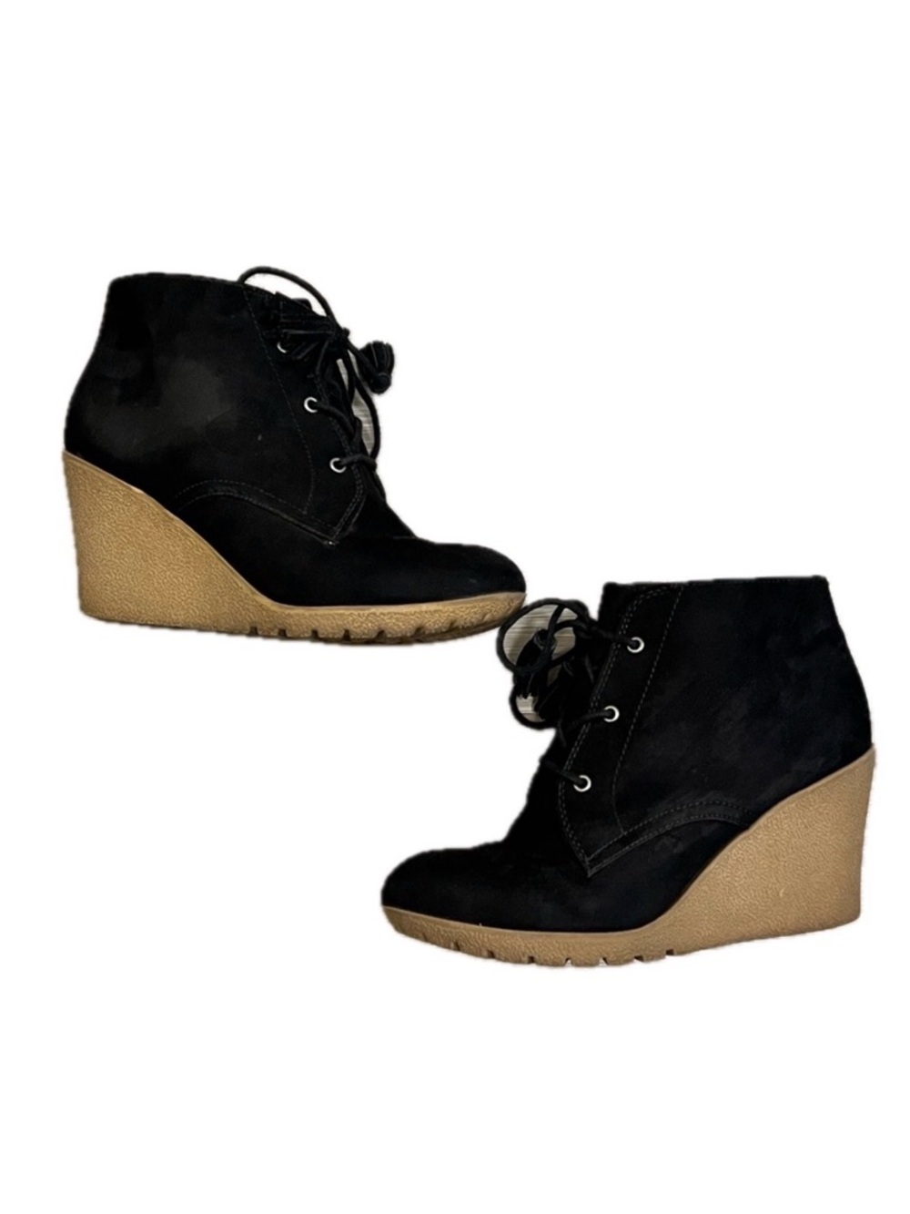 MIA Baylie Wedge Boot black vegan suede 7 booties fall winter